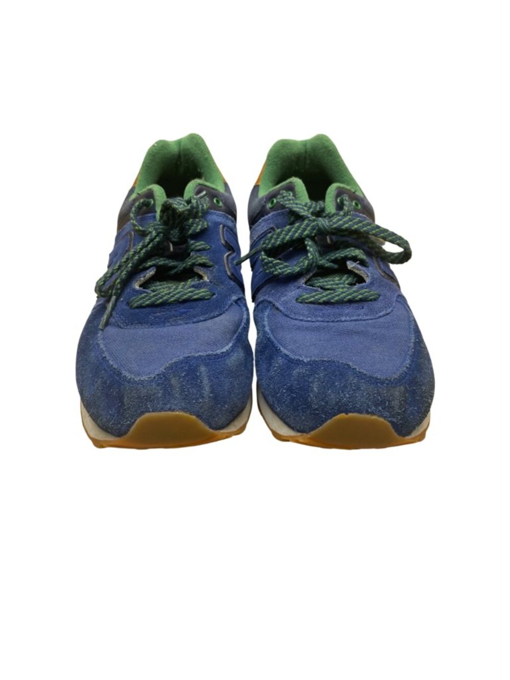 New Balance Boys Blue/Green Suede Lace-Up 574 Athletic Sneakers Size 7 - Picture 2 of 8